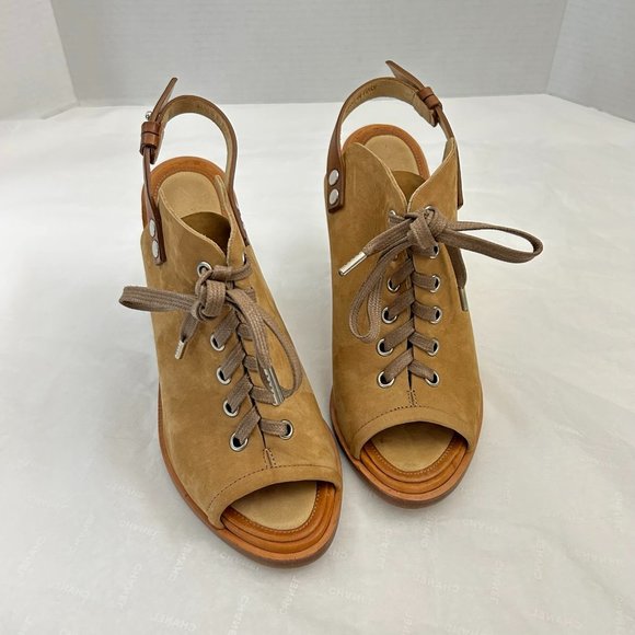 Rag & Bone Trafford Suede Peep-Toe 4" Heels Booties Sz 37.5 or US 7          - 1 - Picture 2 of 11